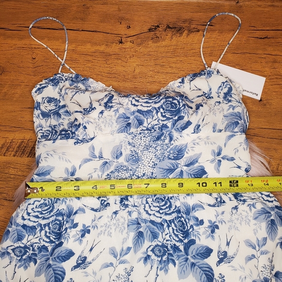 NWT reformation authentic size 4 marin dress mini pompadour blue floral - Picture 3 of 9